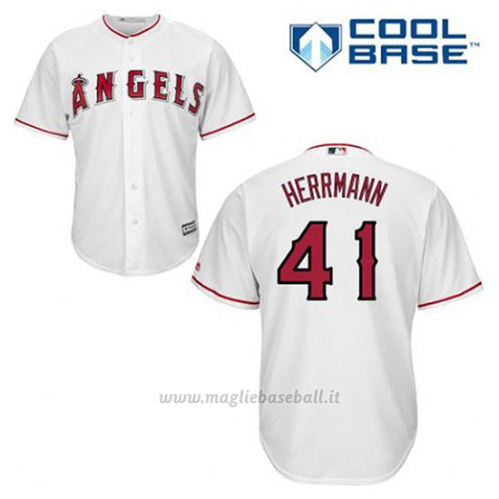Maglia Baseball Uomo Los Angeles Angels Frank Herrmann 41 Bianco 1ªCool Base